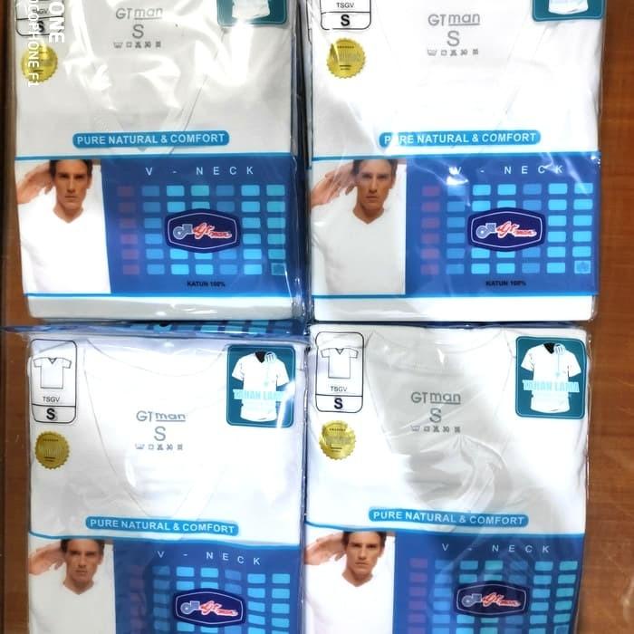 Kaos | Oblong Gt Man Warna Putih V Neck