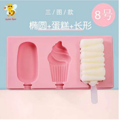 Cetakan Es Krim Silikon / Cetakan Stik Es Krim / Cetakan Ice Cream Popsicle Cetakan Coklat 20045 cetakan puding