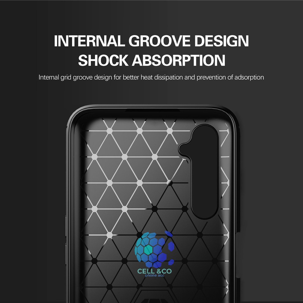 CASE CARBON REALME 6 casing hp silikon softcase case premium carbon cover