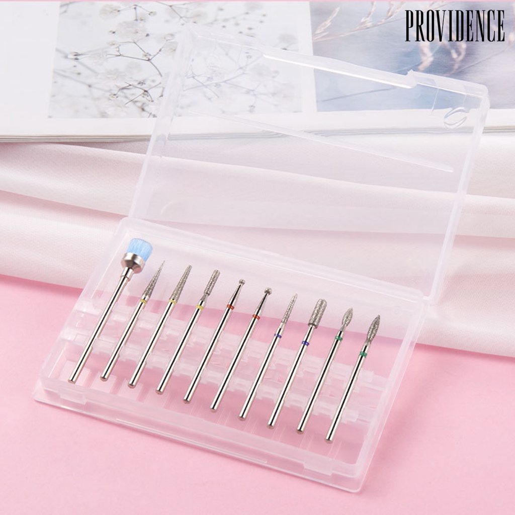 Providence 10Pcs/Box Manicure Polisher Universal High Strength Emery Nail Drill Bites Set for Women