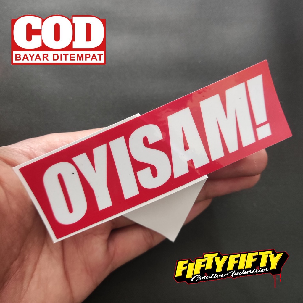 Stiker Print Cut BRAND DISTRO OYISAMI Stiker Printing Laminasi Glossy Tahan Air Stiker Motor Mobil Helm Sudah Membentuk Pola Desain