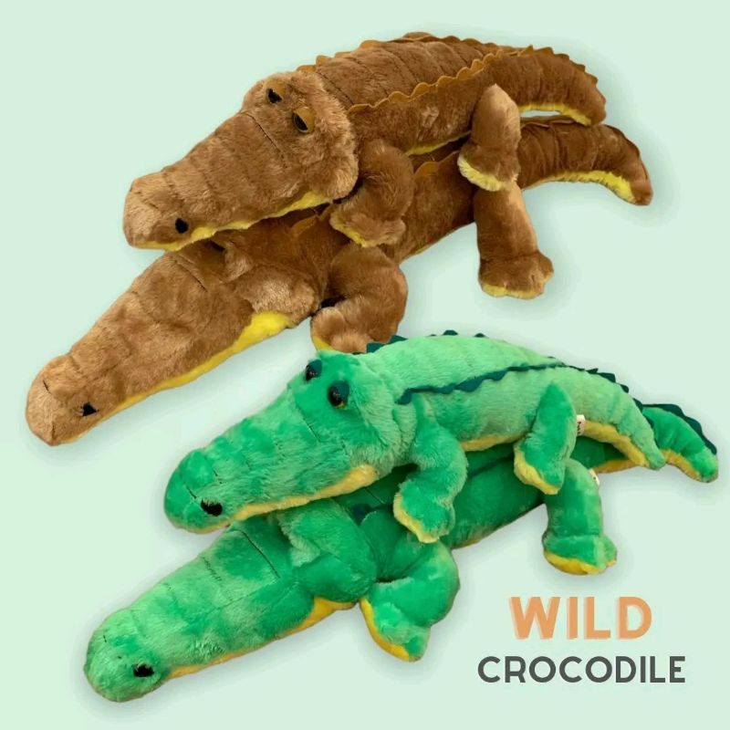 BONEKA BUAYA WILD CROCODILE HIJAU / COKLAT