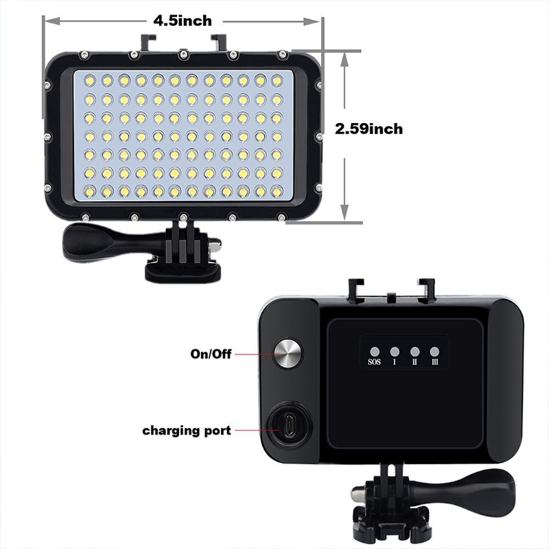 Vivi Lampu Diving LED High Power 50M / 164ft Anti Air Dengan 4 Mode Pencahayaan 2600mAh