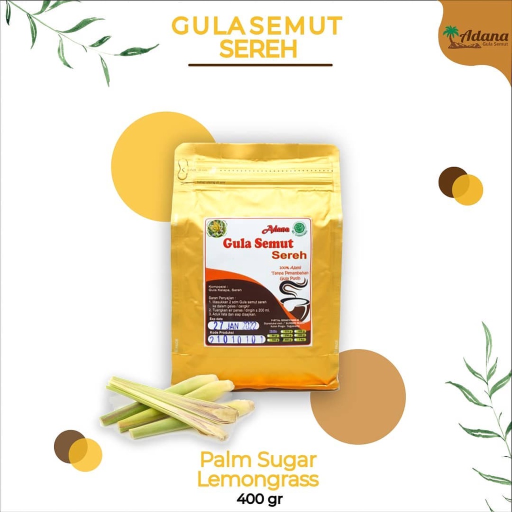 

Gula Semut Kunir Putih + Daun Sirsak/Sereh/Jahe Emprit Aren/Kunyit Aren/Temu Lawak Aren 100% Ali Gula Sehat Gula Herbal Kemasan alumunium Foil 225gr