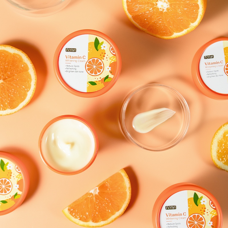 Fenyi Vitamin C Krim Memutihkan Kulit Glowing Serum Memudarkan Noda Jerawat