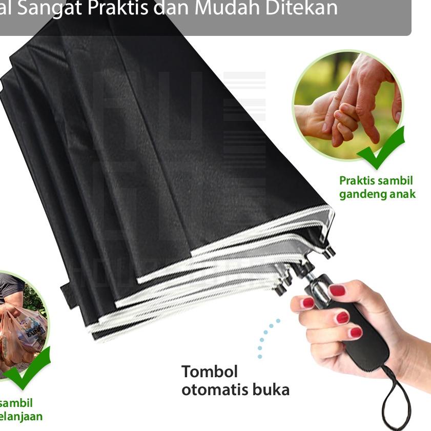 ➯ HUGO Payung Lipat Golf Besar Mewah Jumbo Otomatis Polos Lipat Dua ➻