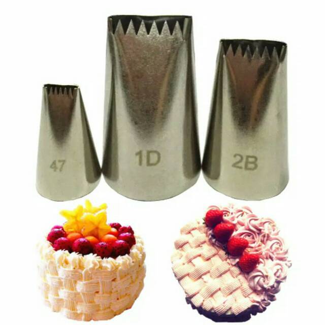 Spuit keranjang 47 spuit 1D spuit 2B paket dekorasi kue  import mawar fondant meja silmat