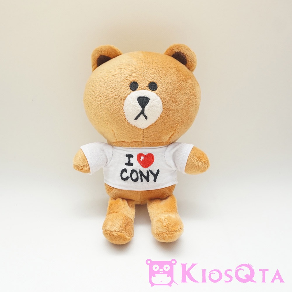Boneka beruang brown kaos putih