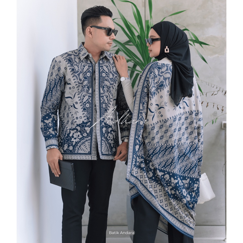 Baju batik Couple sett kaftan paris outfit kondangan premium kemeja furing SINARAN