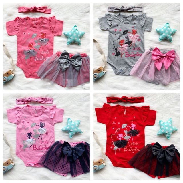 GROSIR LITTLE BALLERINA TUTU PANTS SET(hanya 3 warna, pink tua, abu, pink muda)