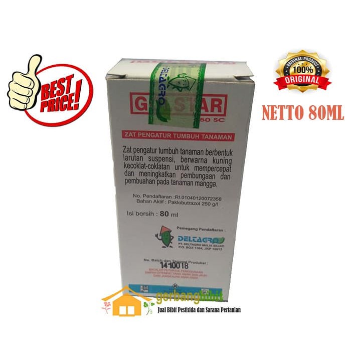 Pupuk ZPT GOLSTAR 250 SC Paclobutrazol 80ml perangsang bunga