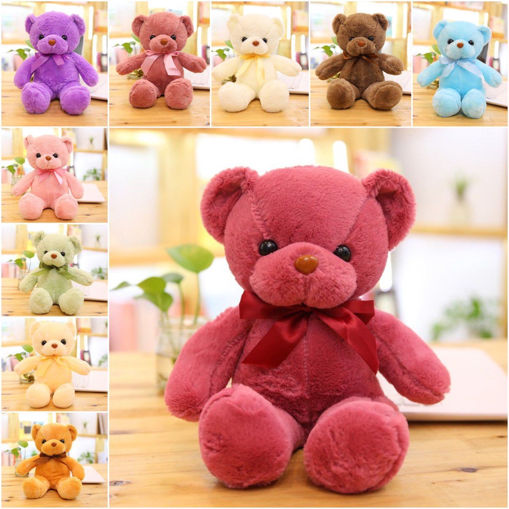 Lovely Teddy Bear Soft Plush Toy Stuffed Animals Toy Playmate Soothing Doll PP Cotton Kids Toys Christmas Birthday Gifts