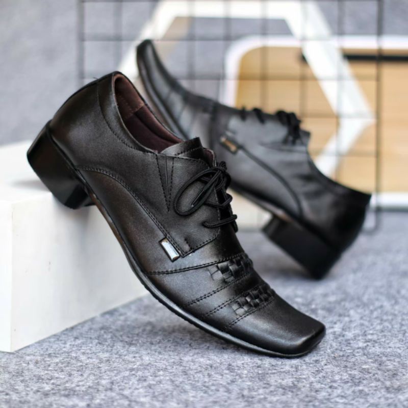 SHAMAK | Sepatu Pria Pantofel Kulit Asli Original Pantipel Kerja Formal Kantor Model Anyam Spatu Original Cowok Murah