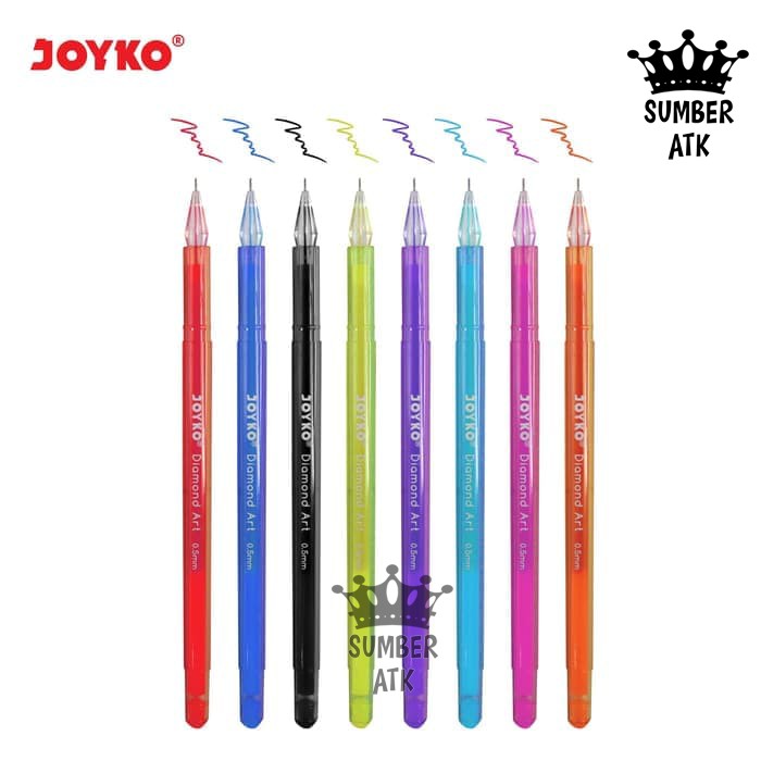 

Color Gel Pen / Pulpen - Pena Joyko GPC-301-312 - Diamond Art - 0.5 mm - 1 PCS
