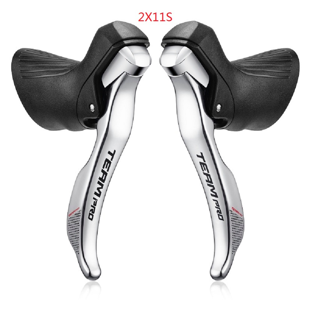 SENSAH silvery Road Bike Shifters  2×8/2×9/2X10/2X11Speed Lever Brake Bicycle Derailleur Compatible 