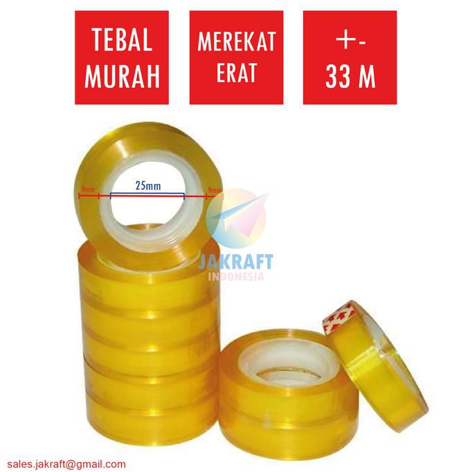 

Cellotape Selotip Isolasi Kado Kecil 1/2" Inch 12 mm Clear Transparan