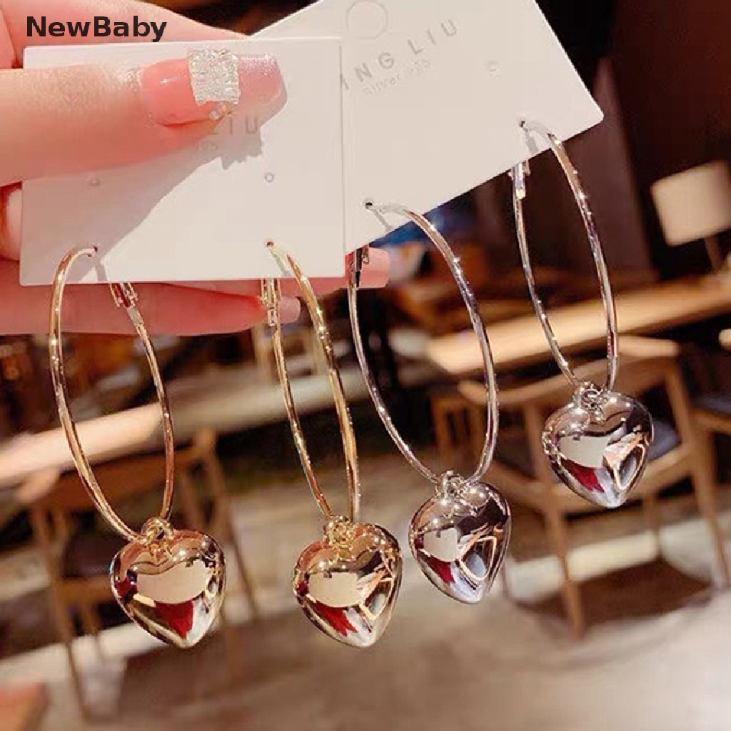 Anting Stud Bentuk Hati Warna Emas Untuk Wanita