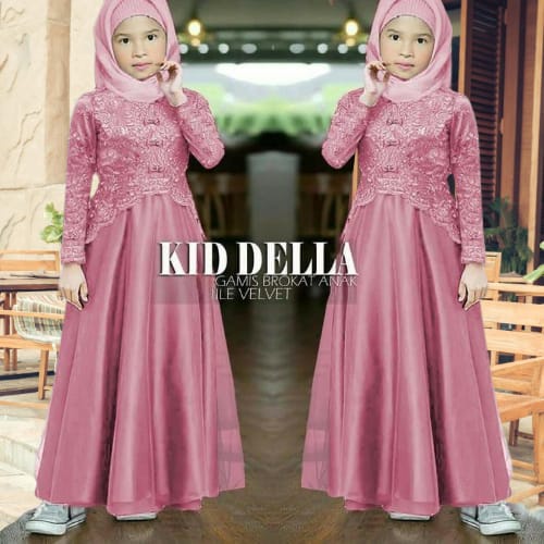 Gamis Brukat Anak Dress Maxi Kaella Kids Brukat Anak Premium Baju Anak Perempuan Gamis Kondangan  Ke
