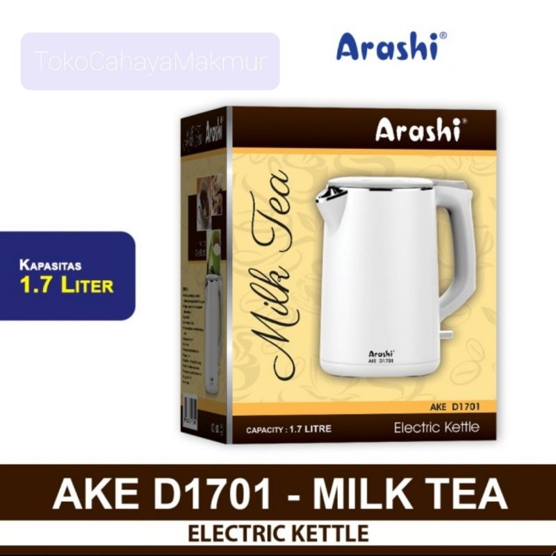 Arashi Kettle Listrik AKE D1701 1.7L - Pemanas Air/Teko Listrik Ceret