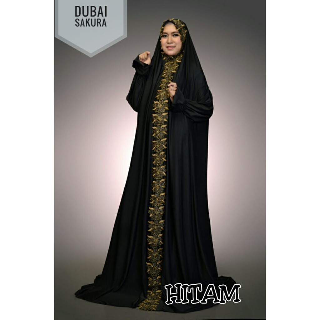 TERBARU MUKENA TERUSAN LANGSUNGAN SUPER JUMBO MUKENAH TERUSAN RENDA HITAM