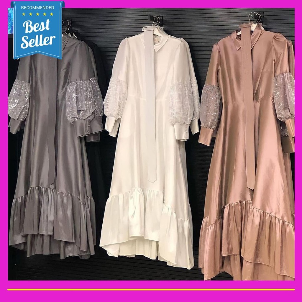 Brafia Dress Gamis Pesta Terbaru Maxi Dres Muslim Maxmara Glitter Baju Kondangan Gaun Muslimah