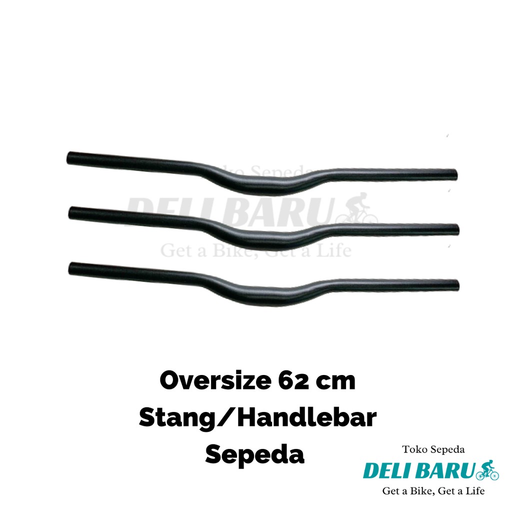 Stang BESI Oversize 31.8 mm hitam polos 62 cm sepeda MTB