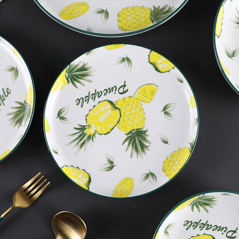 Piring Keramik Korea Motif Buah Ukuran 20cm