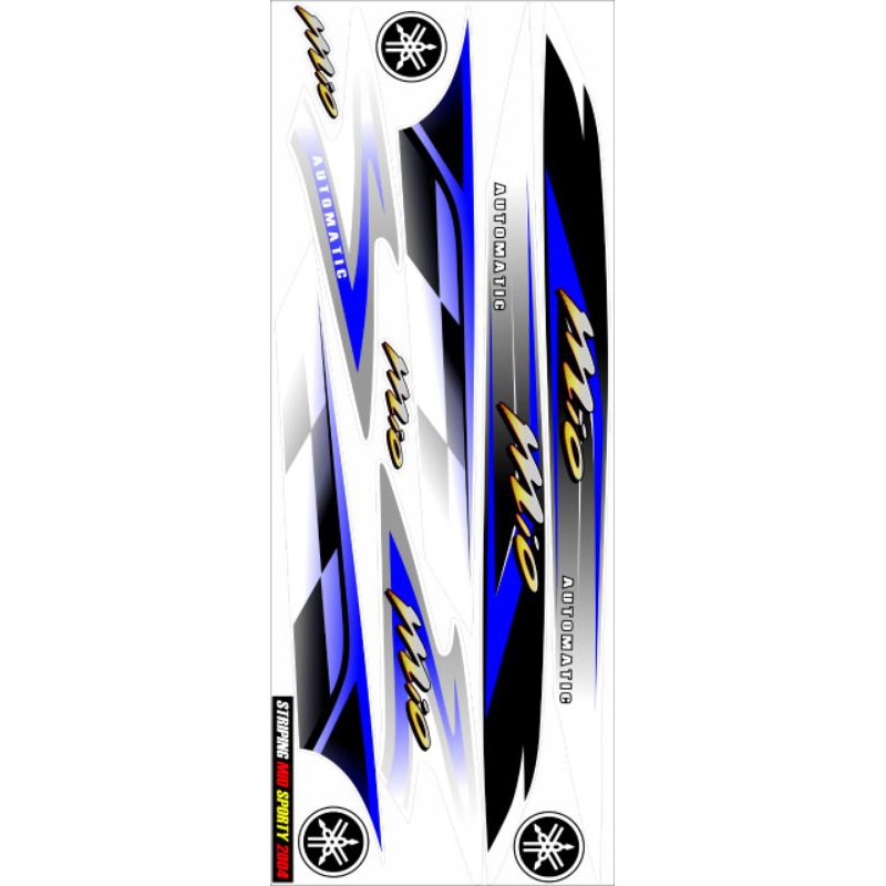 Striping Mio Sporty 2004 Variasi Sticker biru hitam