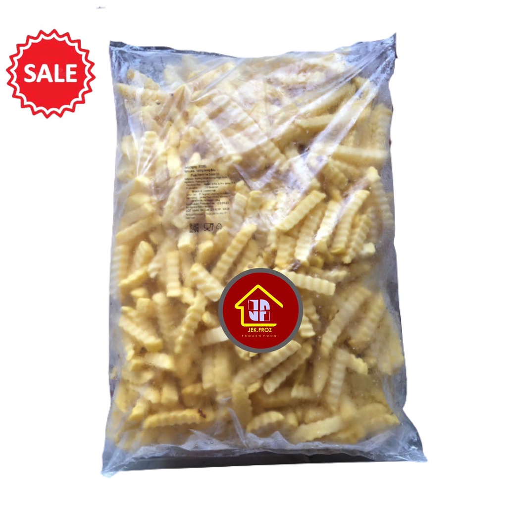 kentang crinkle cut goreng beku kentang crinkle cut transparent ukuran 2,5 kg crinkle goreng beku my