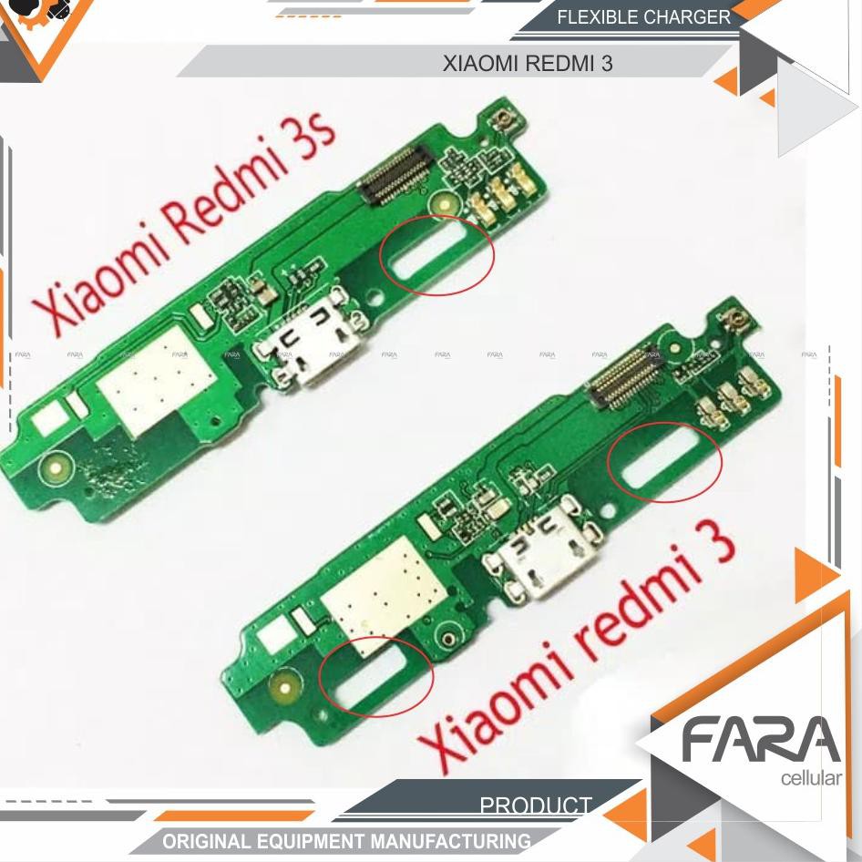 ～ THJ Papan Konektor Charger Charging Port XiaoMi RedMi 3 ORI pcb redmi3 Ready Stock～