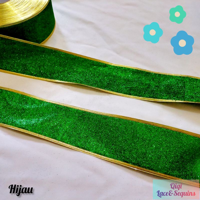 

Pita kawat gliter lebar 6 cm - per meter