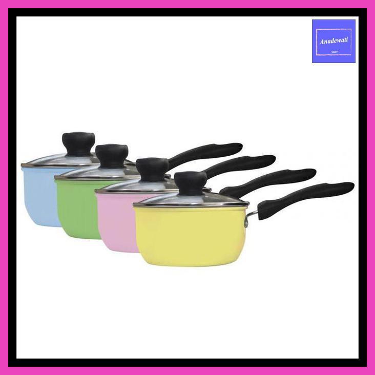Maxim Panci Stainless 16Cm Colouris Skyline Saucepan Mie Tutup Kaca