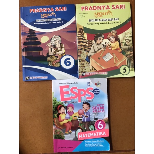 

BUKU BEKAS PRRLOVED SPERTI BARU ESPS ERLANGGA MATEMATIKA, PRADNYA SARI BUKU BAHASA BASA BALI KELAS 5 6 SD