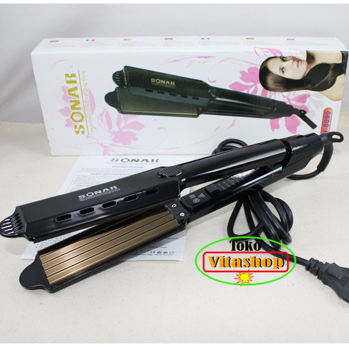 Catokan Rambut SONAR SN-8099 GERIGI Catok Genteng Temperatur Suhu Plat Lebar