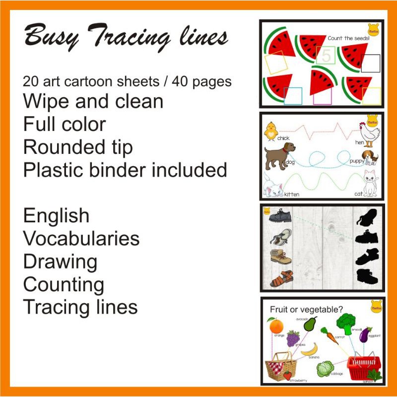 

Wipe and Clean Busy Tracing Lines Binder