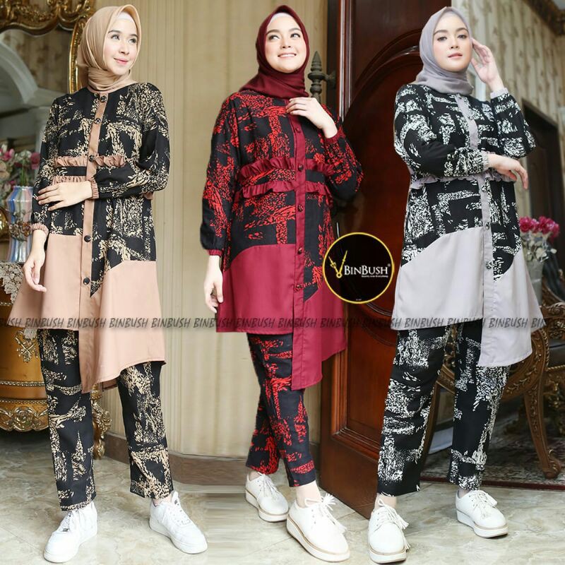 TunikCasual Set Celana Toyobo mix Cotton Sofia Ori byBinbush