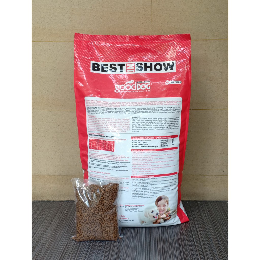 Makanan Anjing Dog Food Best In Show Good Dog Puppy Lamb Repack 1kg