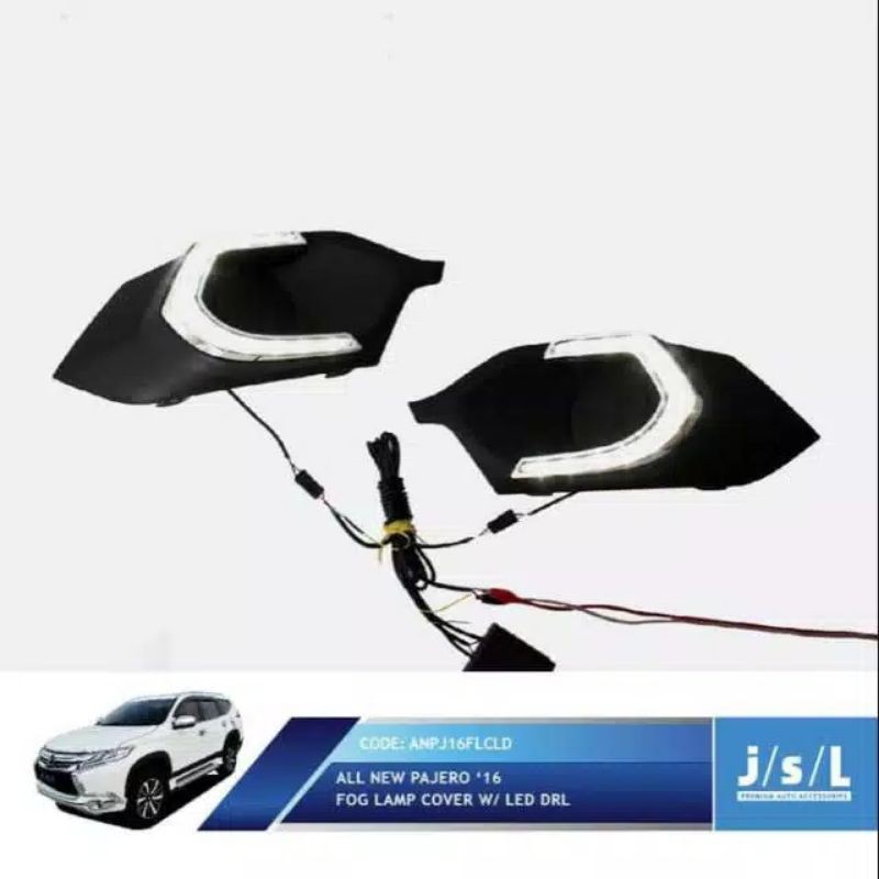 Cover lampu kabut/ cover foglamp LED DRL  all new Pajero sport jsl