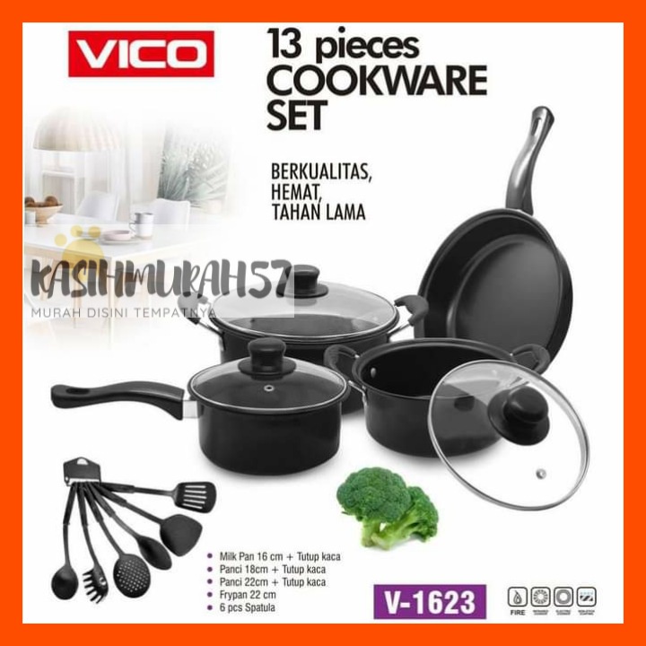 PANCI SET 13 PCS COOKWARE SET+ COOKWARE SET 13 PCS MARBLE TRI J