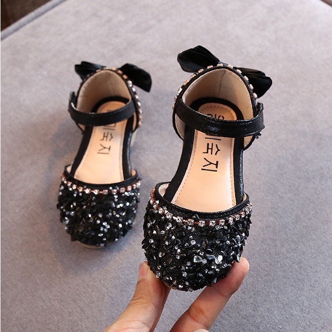 SH2-Sepatu Pesta Anak Perempuan Import Mutiara Rhinestone