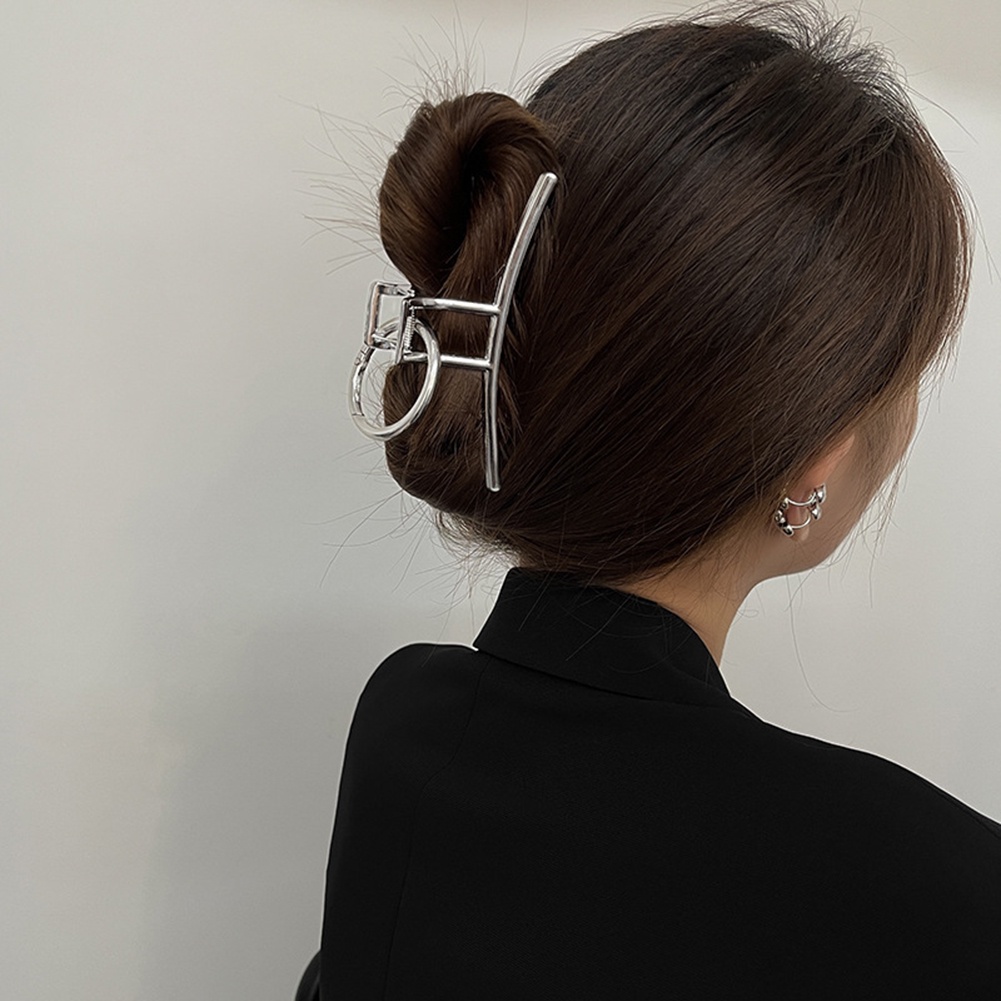 Jepit Rambut Ponytail Bentuk Lingkaran Bahan Logam Untuk Wanita