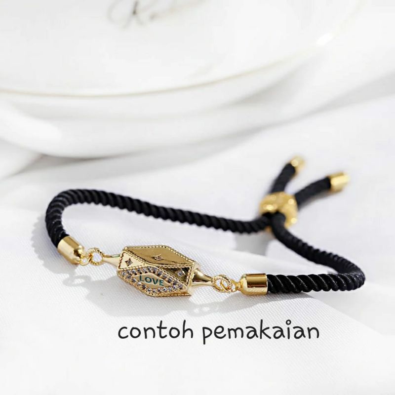 Gelang Tali Serut Model Kait Gelang Charm dan Liontin