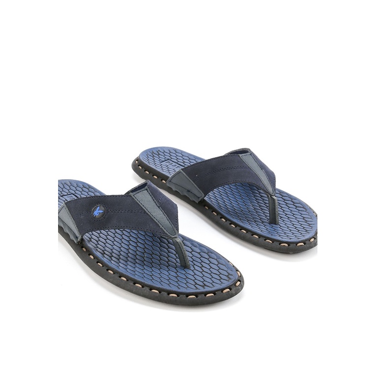 SANDAL JEPIT KULIT PLAYBOY PRIA ORIGINAL CASUAL BRANDED BIRU NAVY PL04