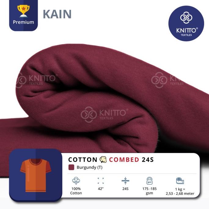 KAIN COTTON COMBED 24S BURGUNDY (BAHAN KAOS)