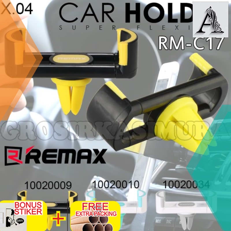 

Terlaris Remax Universal Car Phone Holder For Smartphone RM-C17 Air Vent Plug - HITAM-KUNING