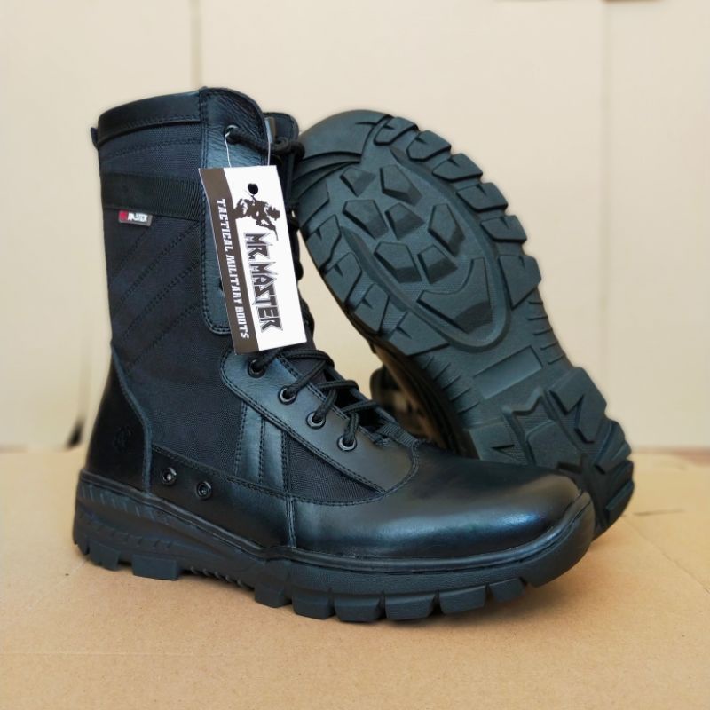 SEPATU PDL KULIT SAPI ASLI MODEL TERBARU MERK MR MASTER SEPATU PDL DINAS LAPANGAN TNI POLRI SECURITY SATPAM SEPATU BOOTS PRIA