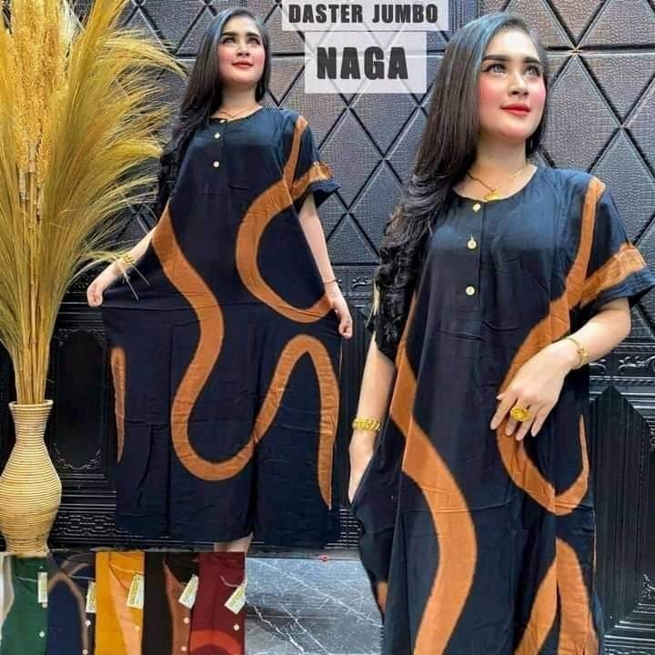 DASTER JUMBO NAGA BAHAN RAYON LD.125 KEKINIAN BUMIL BUSUI KEKINIAN KANCING DEPAN LENGAN PENDEK MURAH PANJANG BAWAH LUTUT