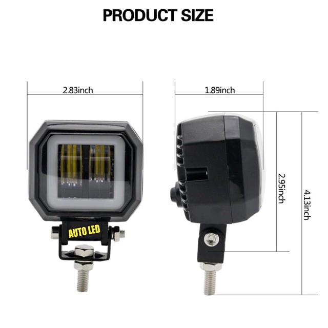 LAMPU TEMBAK LED LAMPU SOROT LAMPU KABUT ANGEL EYES CREE KOTAK A00123 - LAMPU MOTOR - AKSESORIS MOT-