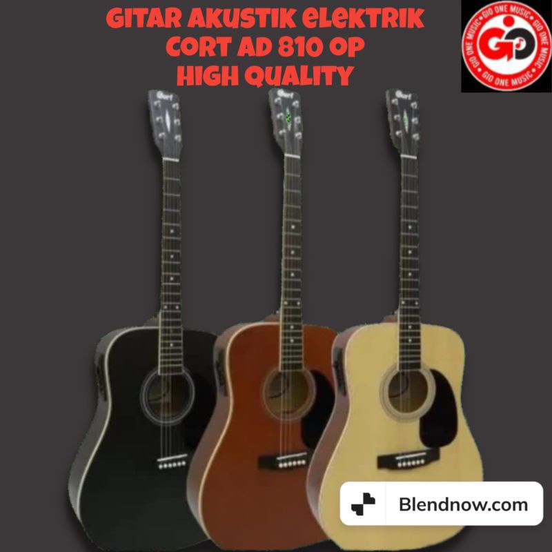 gitar akustik elektrik cort ad 810 op high quality bonus pick   kunci l free paking kayu   