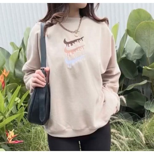 NIKE VINTAGE Sweater Crewneck Unisex Wanita Pria Bahan Fleece